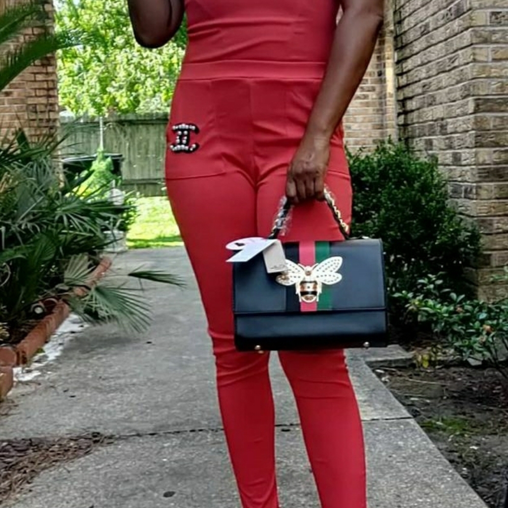 Black Queen Bee Handbag w/ Wallet